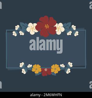 Rechteck bunte Blumenrahmen Vektor Stock Vektor