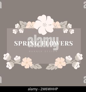 Vektor mit rechteckigem beigefarbenem Blumenmuster Stock Vektor