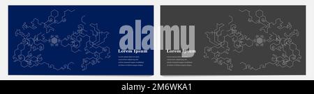 Abstraktes marineblaues schwarzes Sechseck-Set, künstliche Intelligenz, geometrischer Texturhintergrund, wissenschaftliche Technologie, futuristisches Konzept Stockfoto