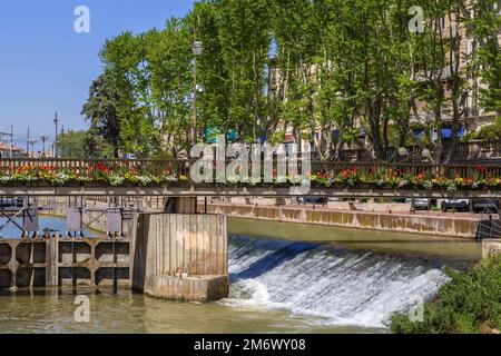 Canal de la Robine, Narbonne, Francev Stockfoto