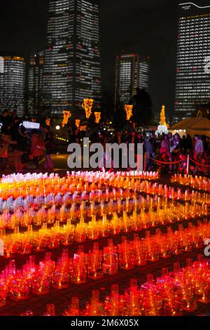 Weihnachtskerze (Yokohama Minato Mirai) Stockfoto