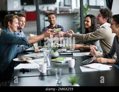 Mittagessen im Team Stockfoto