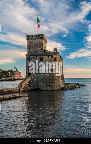 Schloss am Meer in Rapallo Stockfoto