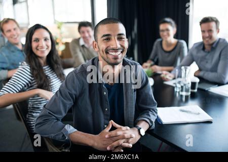 Teamarbeit macht den Traum arbeiten Stockfoto