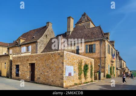 Straße in Domme, Frankreich Stockfoto