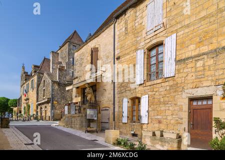 Straße in Domme, Frankreich Stockfoto