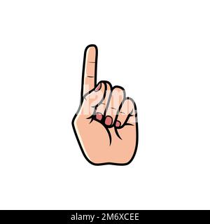 Zeigefinger-Handzeichen isoliert auf weißem Hintergrund. Symbolvektordarstellung. Stock Vektor