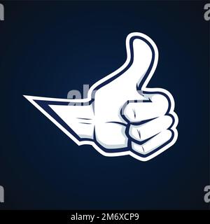 Vektorabbildung Daumen-Hoch-Zeichen Stock Vektor