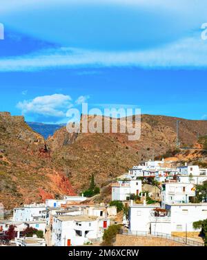 Cartagena-Architektur Bergberg Spanien Stockfoto