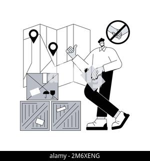 Berührungslose Abholung und Lieferung abstraktes Konzept Vektor-Illustration. Virus sichere Lieferung, geschützte Transport-Service, COVID-19 Business-Tranformatio Stock Vektor