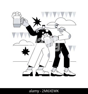 Beer fest abstrakte Konzept Vektor Illustration. Straßenbrauen, Bier- und Musikfestival, Spaß im Freien, Craft Drink, Straßenparty, gesellschaftliche Veranstaltung, Genießen Sie e Stock Vektor