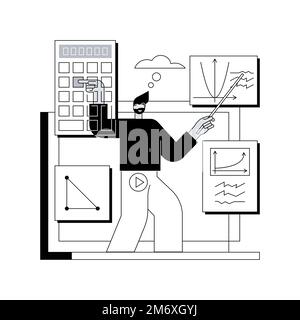 Online Mathematik Tutoring abstrakten Konzept Vektor Illustration. Mathe Privatunterricht, erreichen Sie Ihre akademischen Ziele, Online-Bildung in Quarantäne, Homeschool Stock Vektor