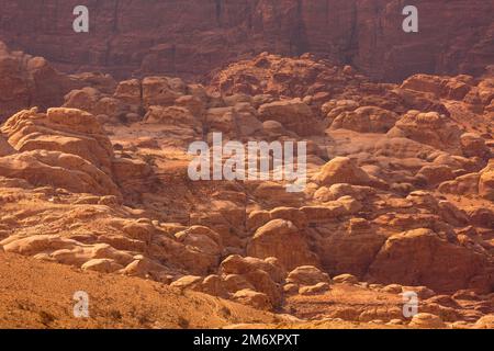 Petra, jordanische Natur von Beidha, große jungsteinzeitliche Ausgrabungsstätte Stockfoto