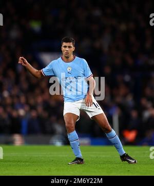 London, England, 5. Januar 2023. Rodri von Manchester City während des Premier League-Spiels auf der Stamford Bridge, London. Der Bildausdruck sollte lauten: David Klein/Sportimage Stockfoto