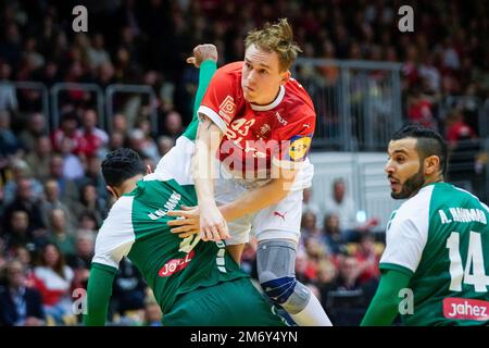 Odense, Dänemark. 05. Januar 2023. Simon Pytlick (43) aus Dänemark während des Testspiels zwischen Dänemark und Saudi-Arabien in der Jyske Bank Arena in Odense gesehen. (Foto: Gonzales Photo/Alamy Live News Stockfoto