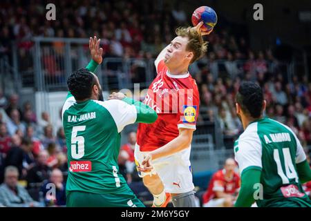 Odense, Dänemark. 05. Januar 2023. Simon Pytlick (43) aus Dänemark während des Testspiels zwischen Dänemark und Saudi-Arabien in der Jyske Bank Arena in Odense gesehen. (Foto: Gonzales Photo/Alamy Live News Stockfoto