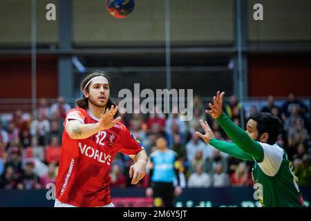 Odense, Dänemark. 05. Januar 2023. Jacob Holm (32) aus Dänemark während des Testspiels zwischen Dänemark und Saudi-Arabien in der Jyske Bank Arena in Odense gesehen. (Foto: Gonzales Photo/Alamy Live News Stockfoto