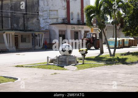 Zulueta Villa Clara, Kuba, gilt als der Geburtsort des Fußballs, da es eines der ersten Dörfer war, in dem dieser Sport gemacht wurde. Stockfoto