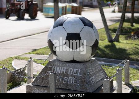 Zulueta Villa Clara, Kuba, gilt als der Geburtsort des Fußballs, da es eines der ersten Dörfer war, in dem dieser Sport gemacht wurde. Stockfoto