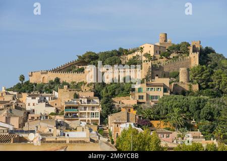 Altstadt, Festungsanlage Castell de Capdepera, Mallorca, Spanien Stockfoto