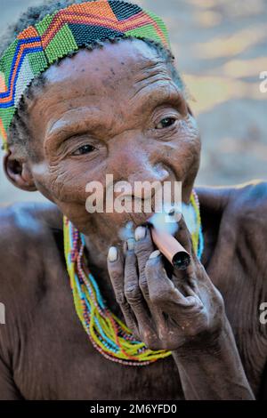 Gesichter der Welt: Buschmann der Kalihari Stockfoto