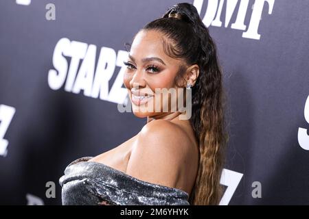 Hollywood, Usa. 05. Januar 2023. HOLLYWOOD, LOS ANGELES, KALIFORNIEN, USA - JANUAR 05: Die amerikanische Fernsehfigur und Schauspielerin La La Anthony (Alani Nicole Anthony) trifft am 5. Januar 2023 im TCL Chinese Theatre IMAX in Hollywood, Los Angeles, Kalifornien, USA auf der Premiere der STARZ' „BMF“ (Black Mafia Family) Staffel 2 in Los Angeles ein. (Foto: Xavier Collin/Image Press Agency) Kredit: Image Press Agency/Alamy Live News Stockfoto