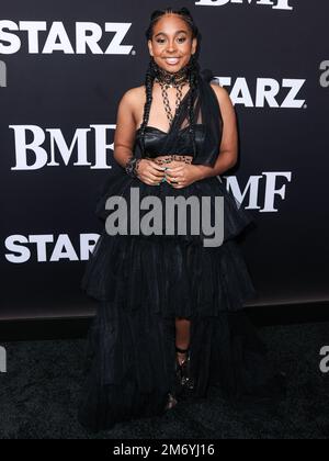 Hollywood, Usa. 05. Januar 2023. HOLLYWOOD, LOS ANGELES, KALIFORNIEN, USA - JANUAR 05: Laila Pruitt trifft am 5. Januar 2023 auf der Los Angeles Premiere von STARZ' 'BMF' (Black Mafia Family) Staffel 2 ein, die auf dem TCL Chinese Theatre IMAX in Hollywood, Los Angeles, Kalifornien, USA stattfindet. (Foto: Xavier Collin/Image Press Agency) Kredit: Image Press Agency/Alamy Live News Stockfoto