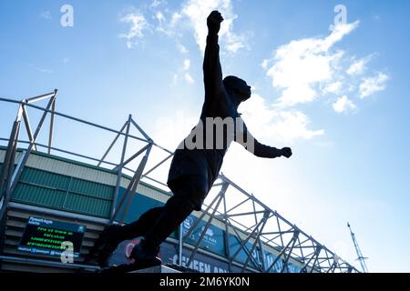 Statue von John Francis Leslie vom Künstler Andy Edwards, der Englands erster schwarzer Fußballspieler sein sollte. Stockfoto