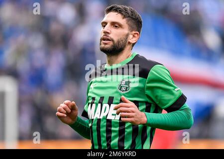 Domenico Berardi von US Sassuolo während des Fußballspiels der Serie A zwischen US Sassuolo und UC Sampdoria im Stadion Citta del Tricolore in Reggio Emilia Stockfoto