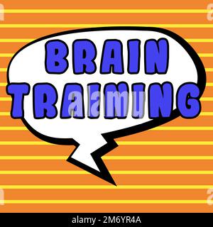 Konzeptionelle Bildunterschrift Brain Training. Geistige Aktivitäten des Geschäftskonzepts zur Erhaltung oder Verbesserung kognitiver Fähigkeiten Stockfoto