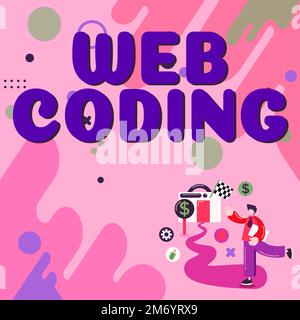 Konzeptionelle Bildunterschrift Web-Codierung. Konzeptionelle Fotoarbeit im Zusammenhang mit der Entwicklung einer Website für das Internet Stockfoto