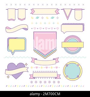 Verschiedene niedliche und girly Design Element Vektoren Stock Vektor
