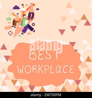 Schreiben mit Anzeige des Textes „Beste Arbeitsumgebung“. Geschäftsidee ideales Unternehmen, um mit hoher Vergütung stressfrei zu arbeiten Stockfoto