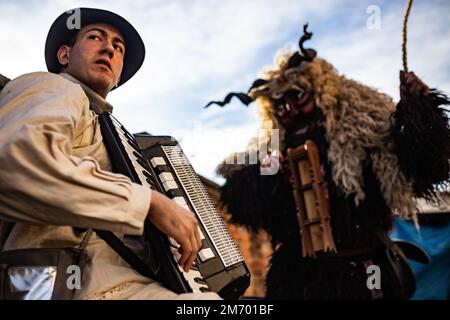 Buso-Festlichkeiten/Poklade aus Mohacs, Ungarn Stockfoto