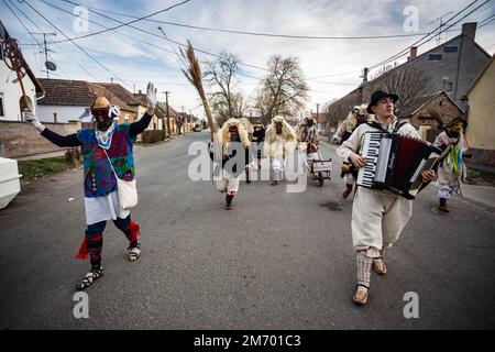 Buso-Festlichkeiten/Poklade aus Mohacs, Ungarn Stockfoto