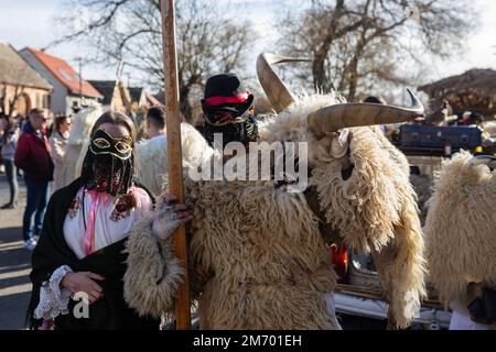 Buso-Festlichkeiten/Poklade aus Mohacs, Ungarn Stockfoto