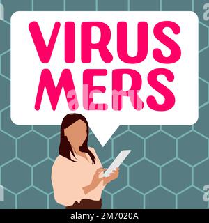 Konzeptionelle Anzeige Virus Mers. Ein Wort über virale Atemwegserkrankungen, die zuerst in Saudi-Arabien berichtet wurden Stockfoto