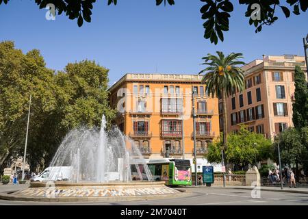 Springbrunnen, Plaza la Reina, Palma, Mallorca, Spanien Stockfoto