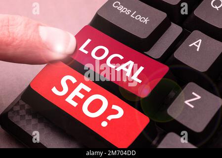 Konzeptionelle Bildunterschrift Lokales Seo. Internet-Konzept unglaublich effektive Möglichkeit, Ihr Near Business online zu vermarkten Stockfoto