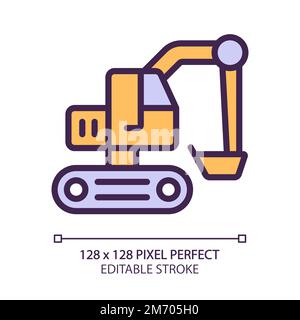 Bagger Pixel Perfect RGB-Farbsymbol Stock Vektor