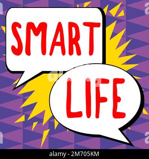 Inspiration mit dem Schild Smart Life. Wort für Ansatz aus dem Rahmen der Prävention und des Lebensstils Stockfoto