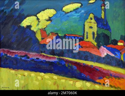Landschaft mit Kirche 1909 Wassily Kandinsky 1866-1944 Russland Russische Föderation Stockfoto