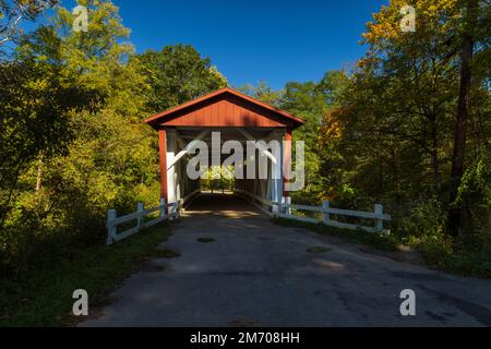 Everett Covered Bridge im Cuyahoga Valley National Park, Ohio Stockfoto