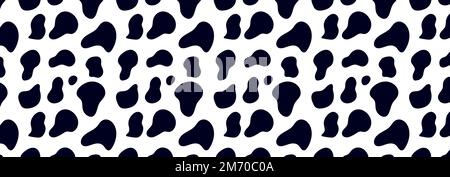 Tiermuster für Textildesign. Nahtloses Muster dalmatinischer oder Kuhflecken. Natürliche Texturen. Stock Vektor