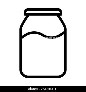 JAR-Symbolzeile isoliert auf weißem Hintergrund. Schwarzer, flacher Klassiker mit modernem Umriss. Lineares Symbol und bearbeitbare Kontur. Einfach und pixelgenau Stock Vektor