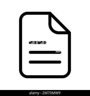 Symbolzeile des Dateityps isoliert auf weißem Hintergrund. Schwarzer, flacher Klassiker mit modernem Umriss. Lineares Symbol und bearbeitbare Kontur. Einfach und Pixel pe Stock Vektor