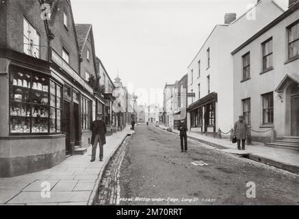 Altes Foto aus dem späten 19./frühen 20. Jahrhundert: Long Street, Wotton-under-Edge, Gloucestershire Stockfoto