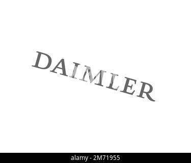 Daimler AG, gedrehtes Logo, weißer Hintergrund B Stockfoto