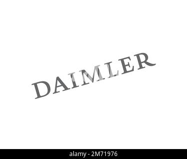 Daimler AG, gedrehtes Logo, weißer Hintergrund Stockfoto