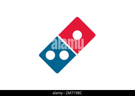 Domino's Pizza, Logo, weißer Hintergrund Stockfoto